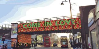 Wording for new design for Brixton Road Bridge - Come in Love