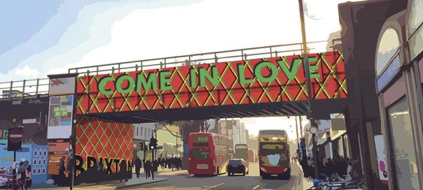 Wording for new design for Brixton Road Bridge - Come in Love