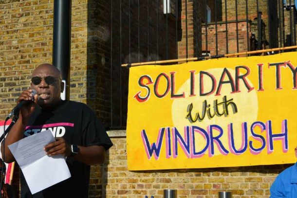 Weyman Bennett at Windrush Square protest