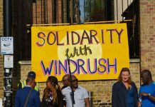 Windrush solidarity banner