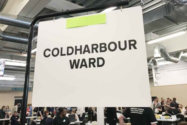 Coldharbour ward sign