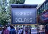 Brixton Hill traffic sign: Expect delays