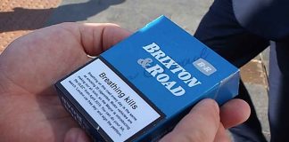 Packet of Brixton Road cigarettes