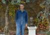 Sculptor Antony Padgett with his bust of Vincent van Gogh