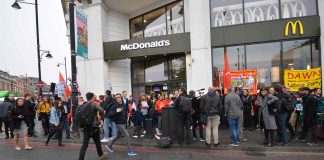 Picket outside McDonald's in Brixton