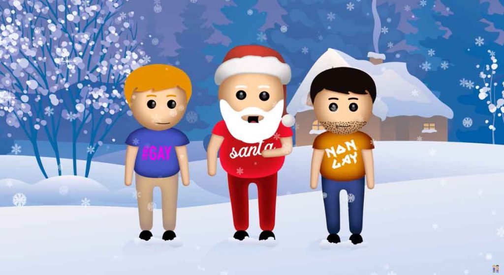 A Gay and A Non Gay with Santa graphic