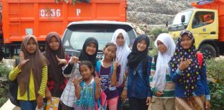 Landfill project in Indonesia. Pic of children