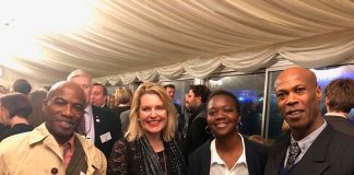 From left: Tony Goldring, Mims Davies, Keishana Kelly and Steadman Scott on the terrace of the Palace of Westminster