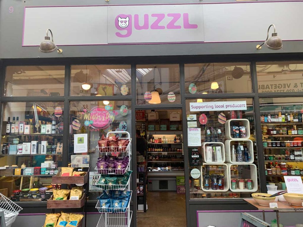 Guzzle shop front in Brixton Village