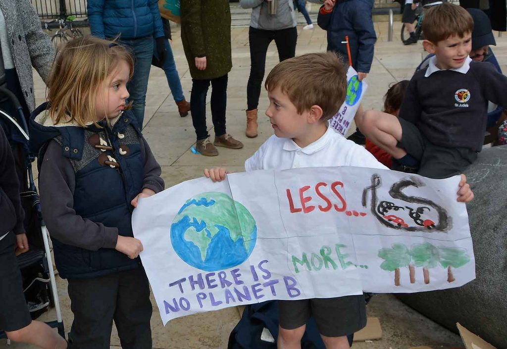 Kids' climate rally in Windrush Square