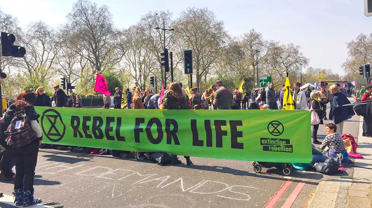 Extinction Rebellion protest at Marble Arch