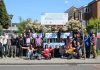 mental health charity Mosaic's staff and members outside the club for Mental Health Week