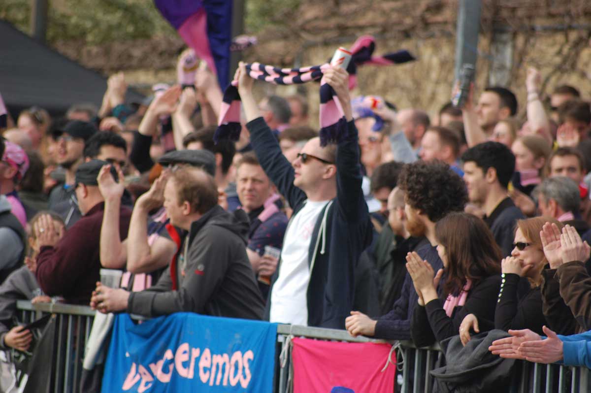 Dulwich Hamlet fans at a game
