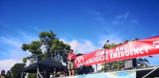 Mark Rylance at a recent Extinction Rebellion event in South London