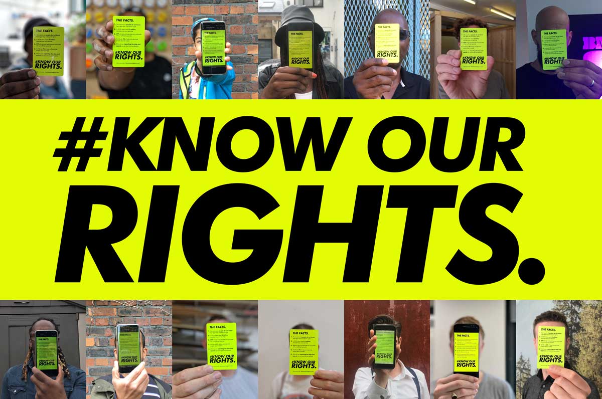 Know Our Rights campaign material 