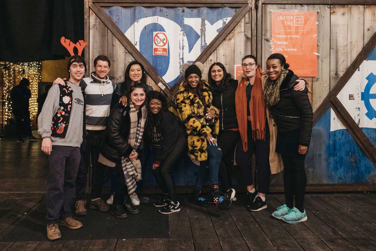 Sinead Browne [Center] at the recent Compliments of the House Fundraiser held at Pop Brixton. 
