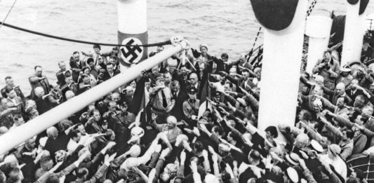 nazi salutes on ship