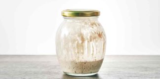 sourdough starter in jar