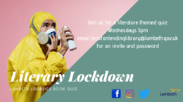 Poster Literary Lockdown promoting online library services
