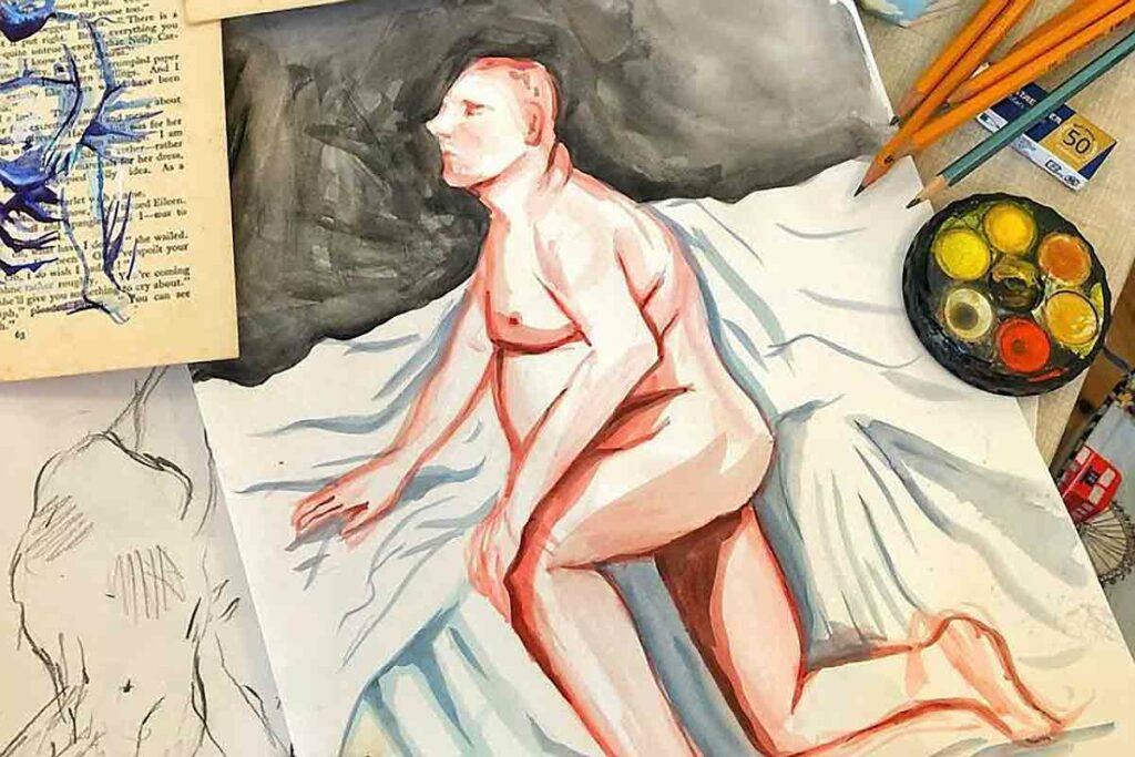 painting of nude man