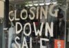 closing down sign in shop window