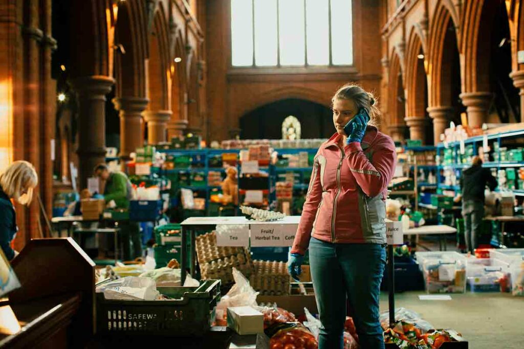 woman at work in a Foodbank