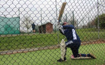 cricketer in nets