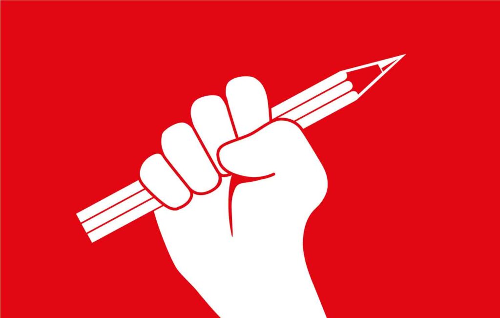 pen and fist icon