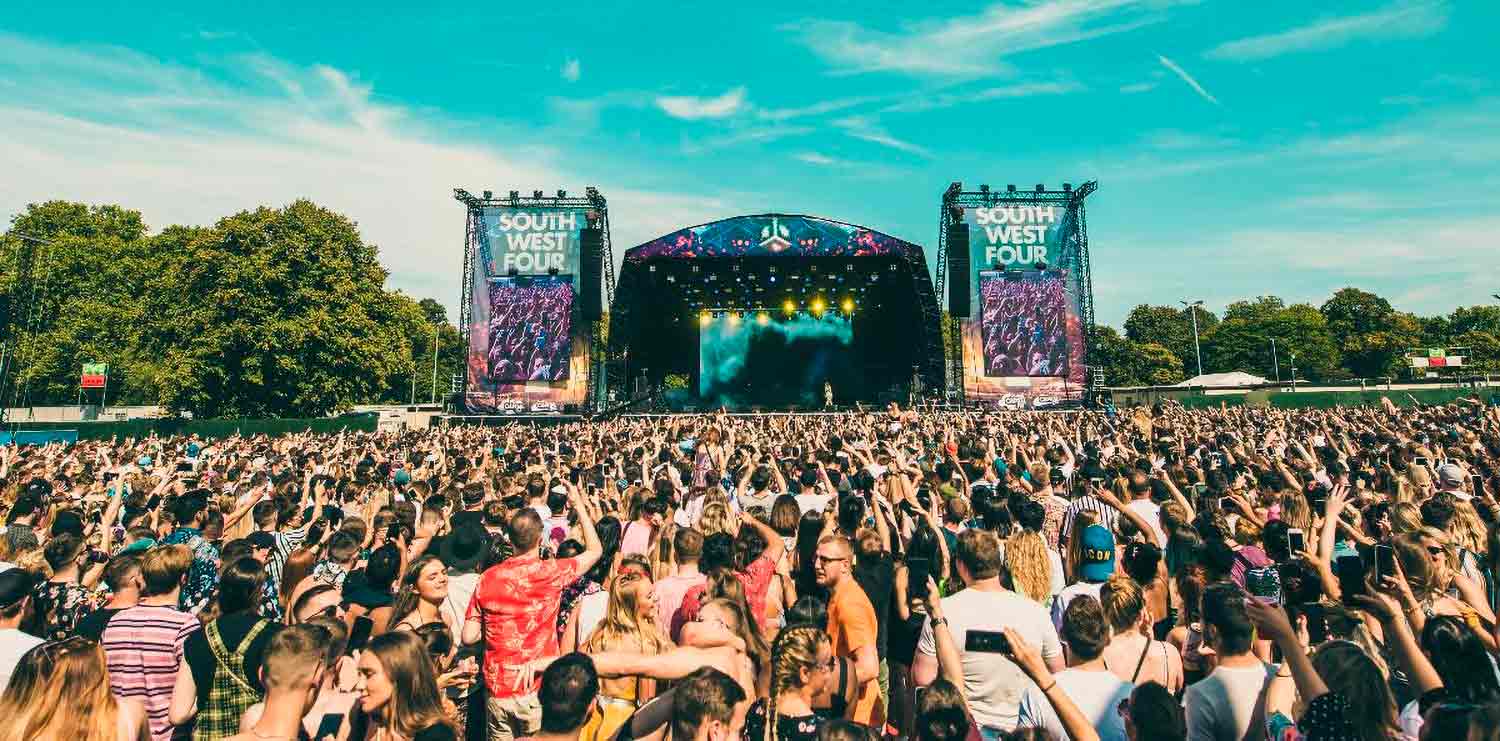 music festival crowd and stage 