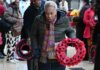 woman with memorial wraeth