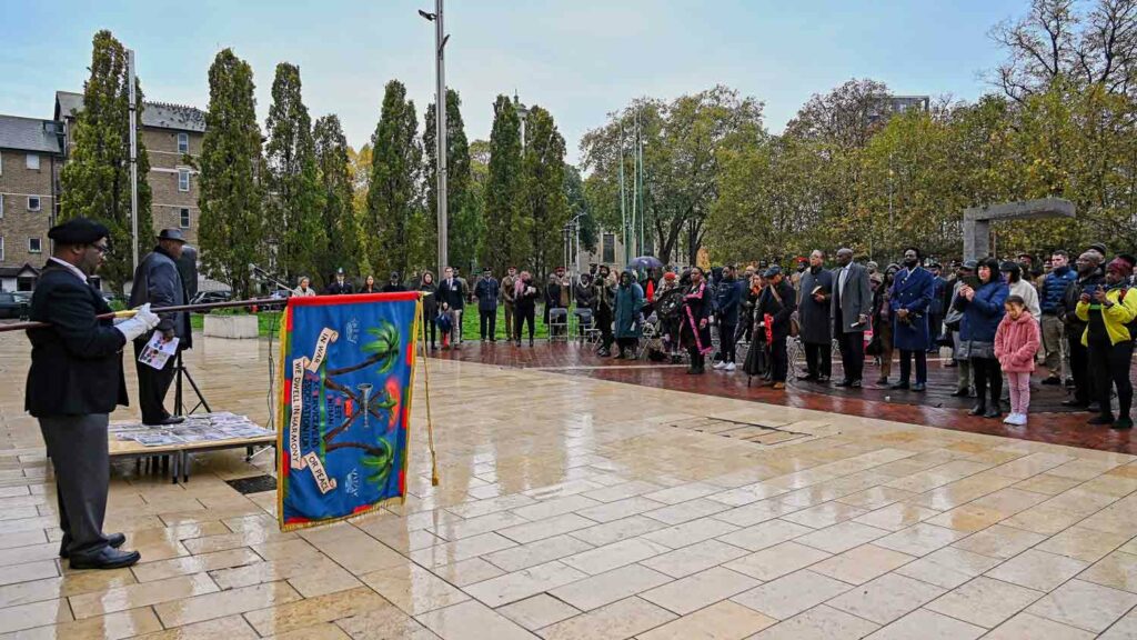 silence observed at war memorial