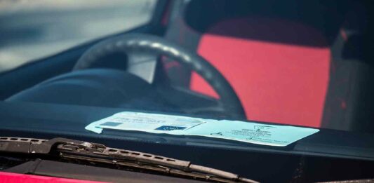 Blue Badge on car dashboard