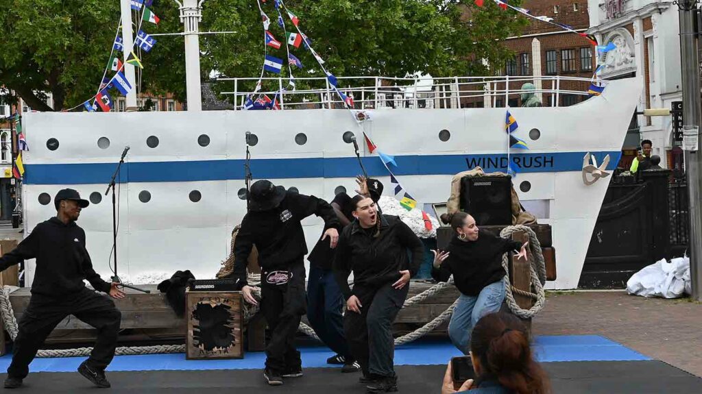 dance troupe performs in the open air