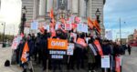 demonstration outside public building