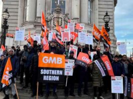 demonstration outside public building