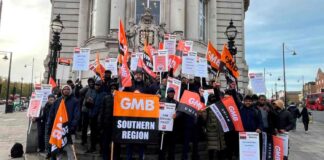 demonstration outside public building