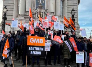 demonstration outside public building