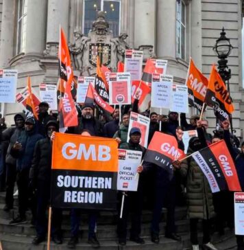 demonstration outside public building