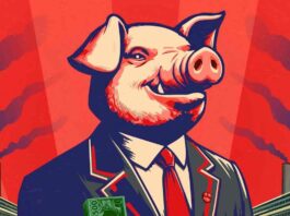 graphic of pig in suit