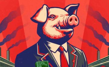 graphic of pig in suit