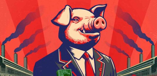 graphic of pig in suit