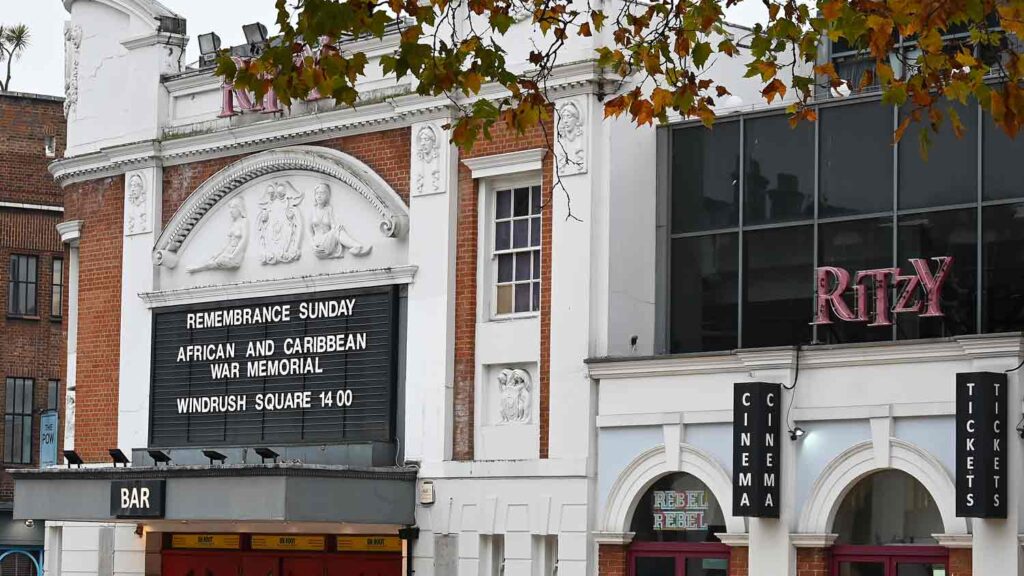 message on cinema frontage