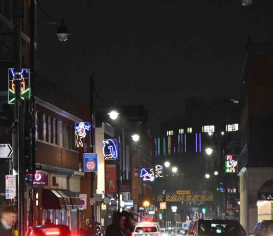 urban scene at night